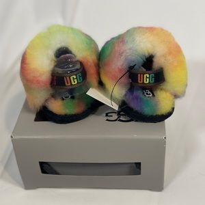 New Toddler UGG FLUFF YEAH Slide Multicolor SLIPPER SLIP ON SZ 02/03